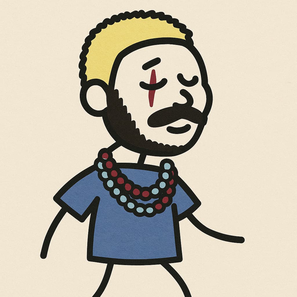 Character with necklace